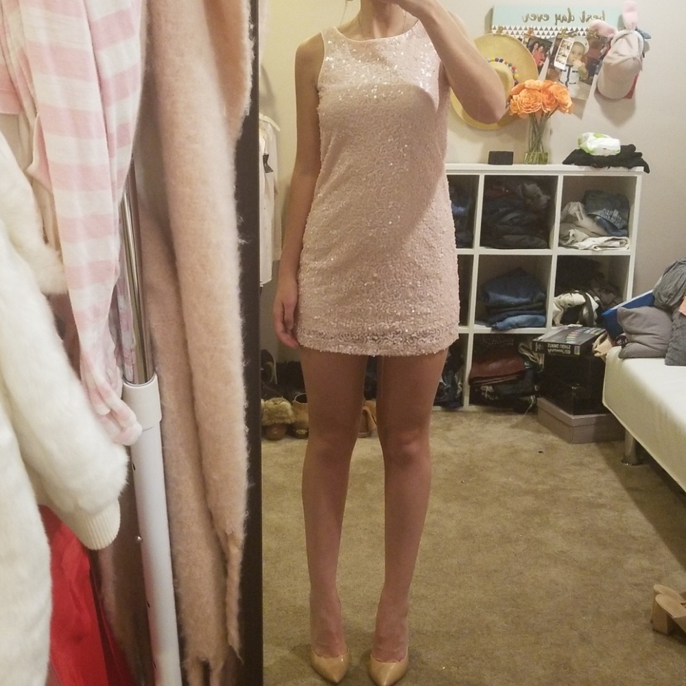 Pink sequin dress
